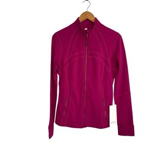 Lululemon Womens Define Jacket Nulu 10 Pink Thumb holes Full Zip Athletic Gym